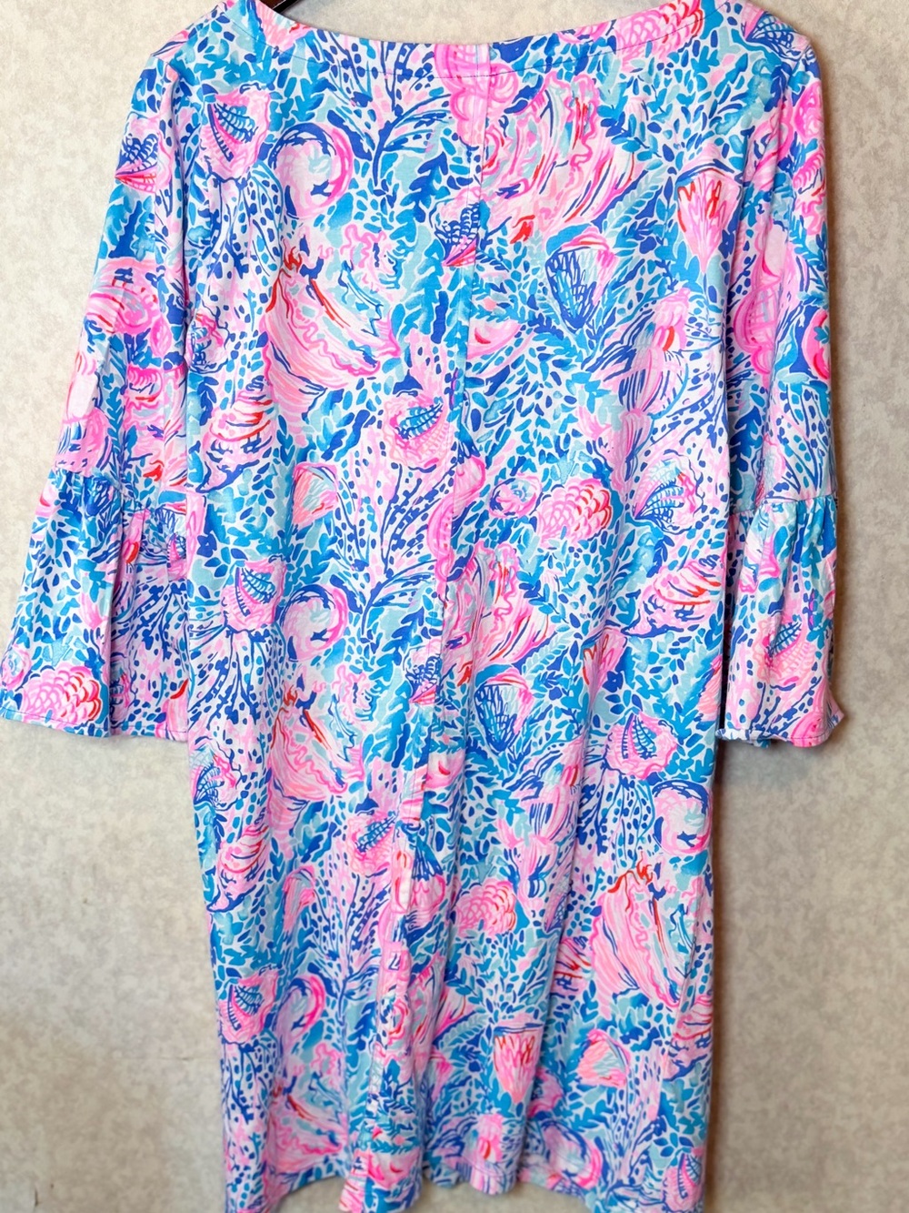 Lilly Pulitzer Tosha Print Shift Dress Multi Treasure Trove Floral Bell Sleeve L - Picture 5 of 12